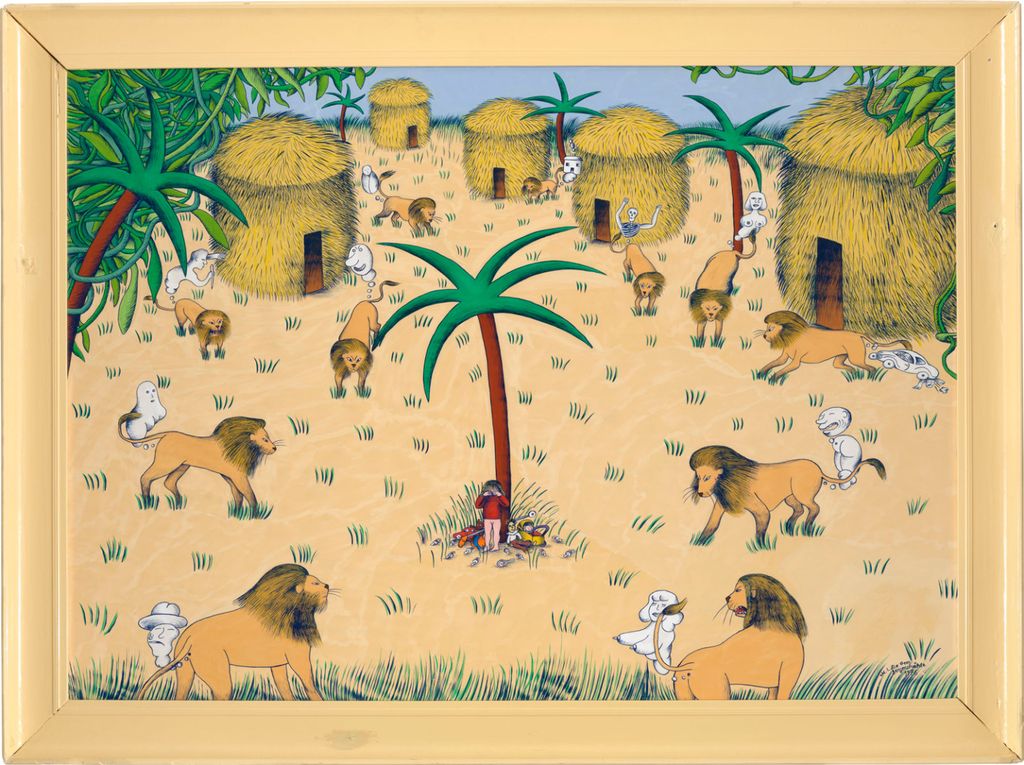 'I djungeln', 1976, ett konstverk av Marie-Louise Ekman