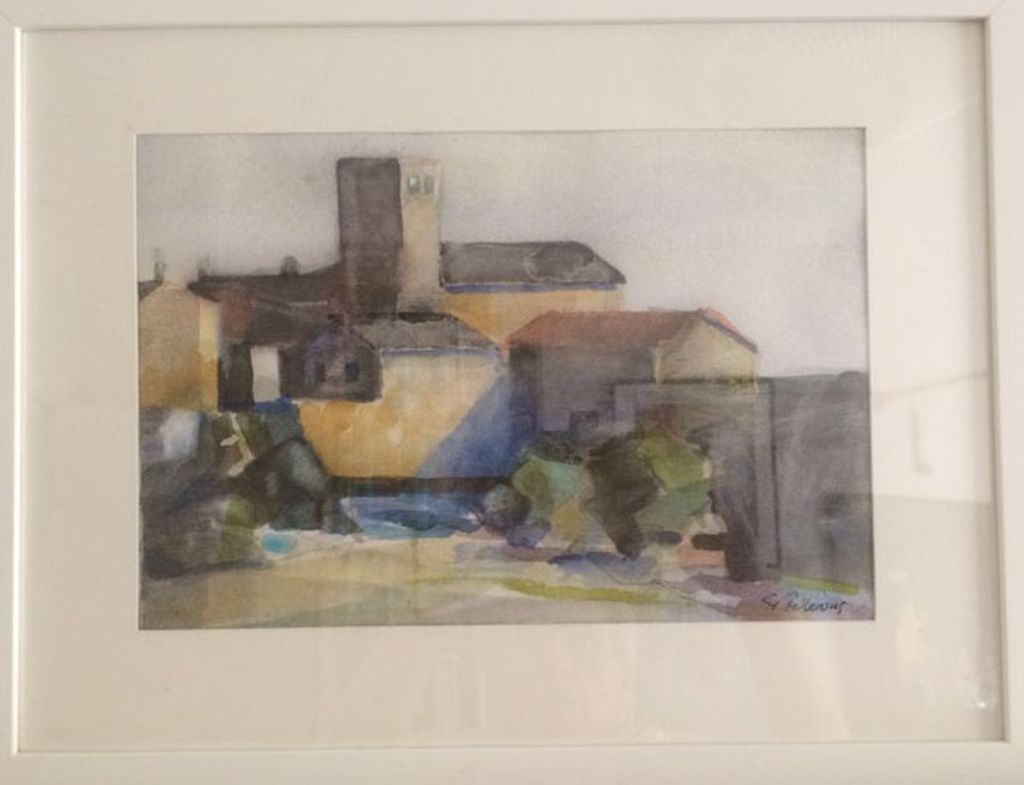 'Akvarell ”Stadsbild, Le Havre”', ett konstverk av Göran Fellenius