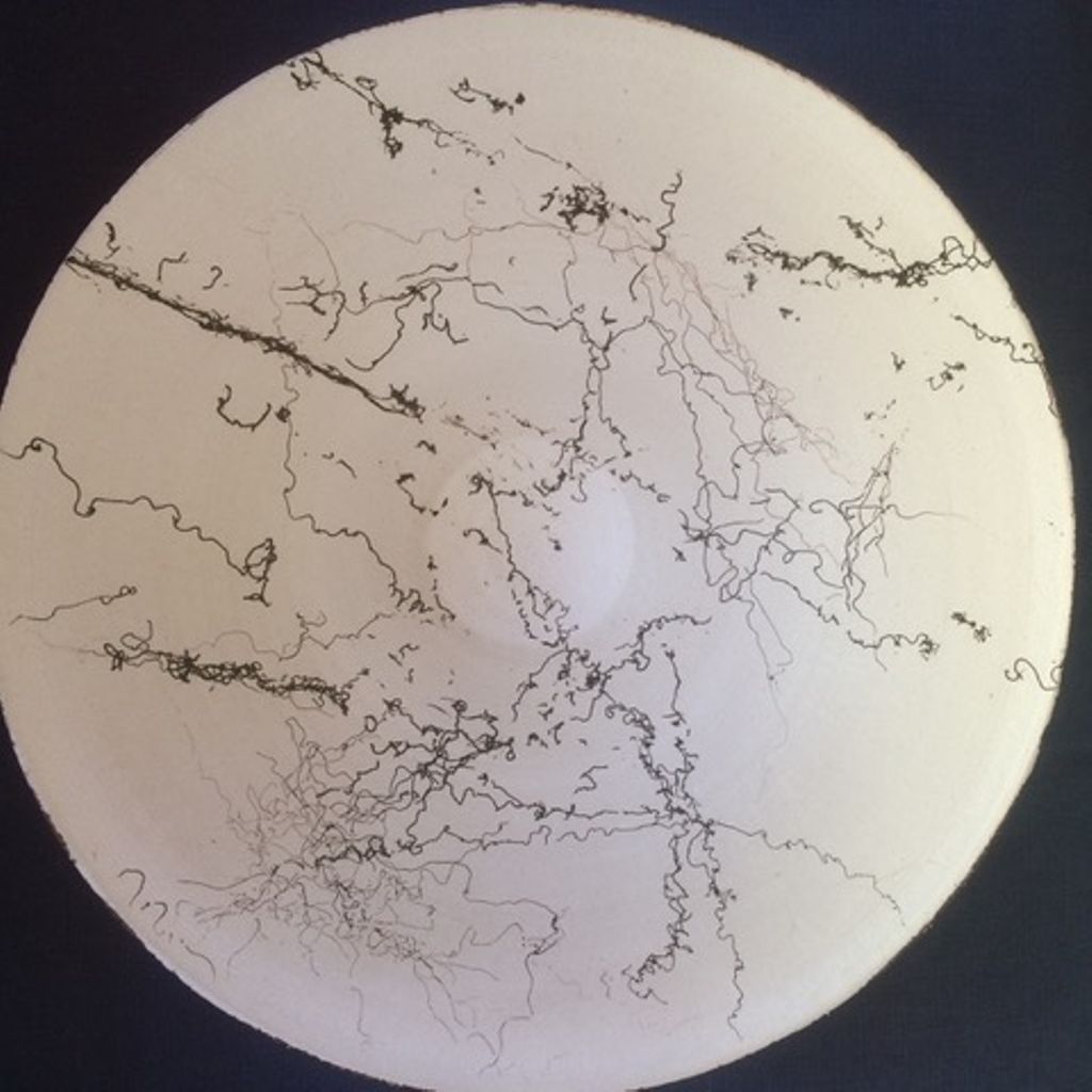 'Rakubränt keramikfat', ett konstverk av Berit Karlsson