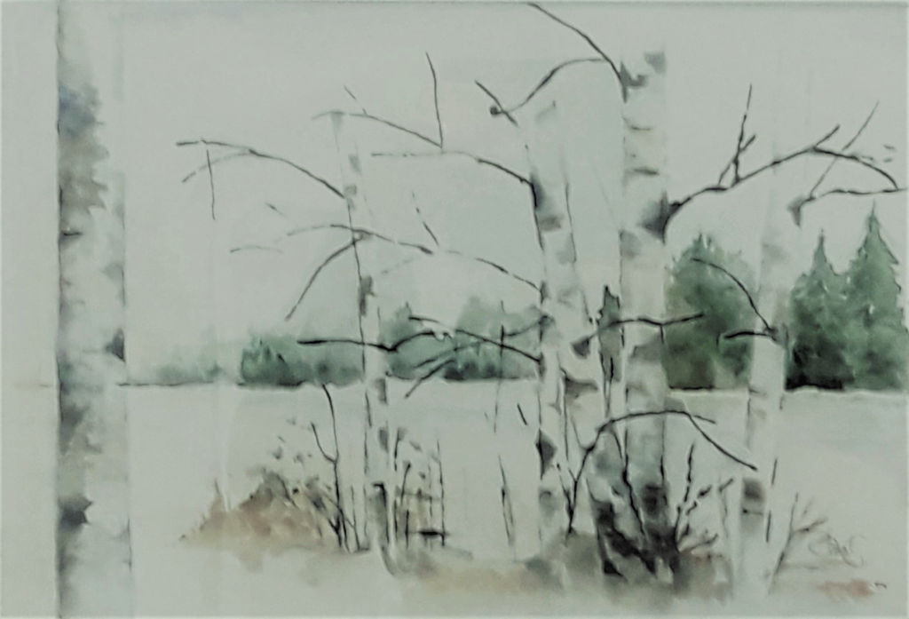 'Björkar/gröna', ett konstverk av Britt-Marie Karlsson