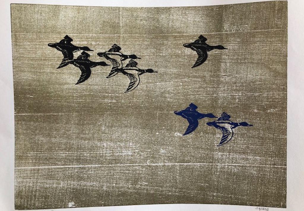 'Grafiskt blad "Aftonsamling" - Vinnare Inger Lagedal', 2019, ett konstverk av Lars Gustafsson