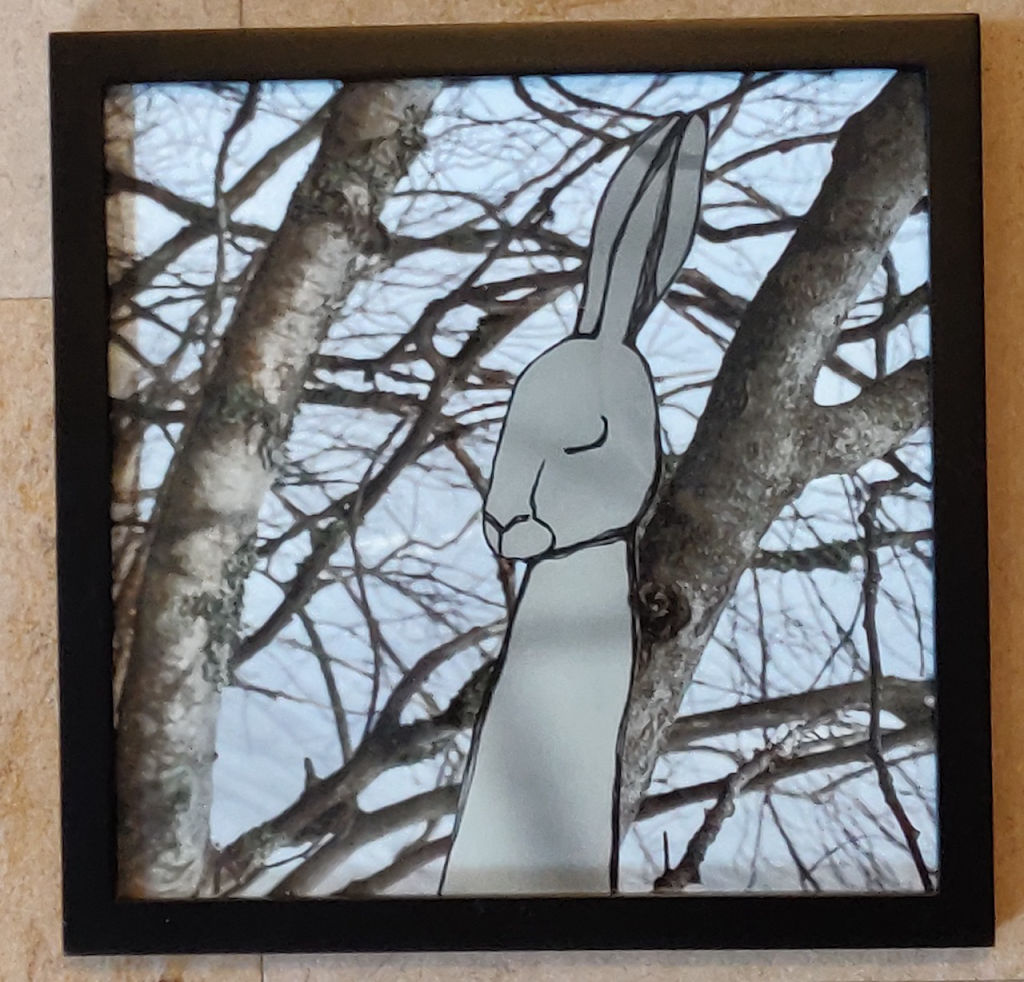 'Människo-harar 2', ett konstverk av Hanna Widman