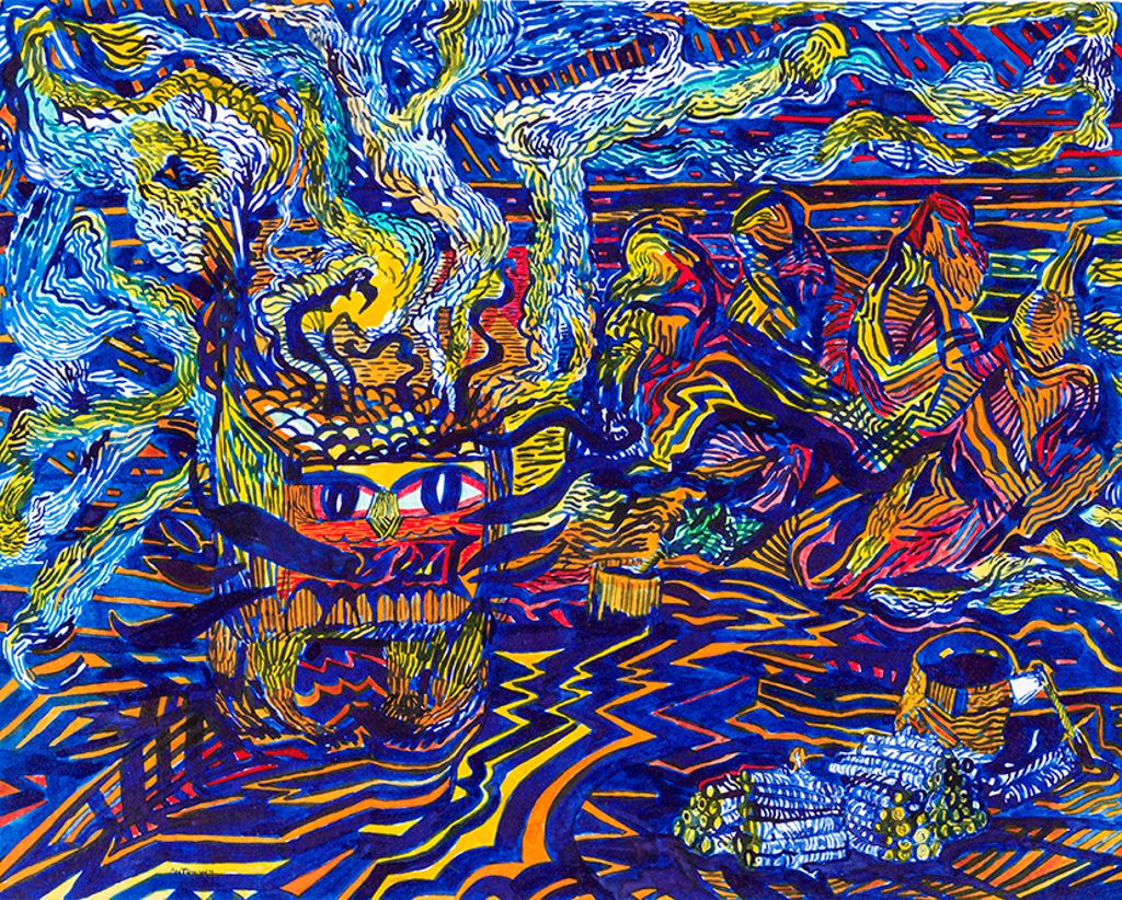 'Löylyn Tanssi', 2021, ett konstverk av Anton Wiraeus