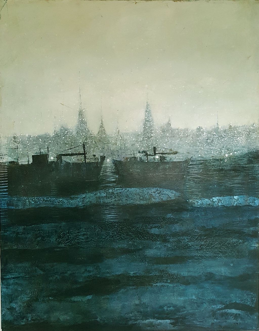 'På vintervatten', 2022, ett konstverk av Bodil Hedlund