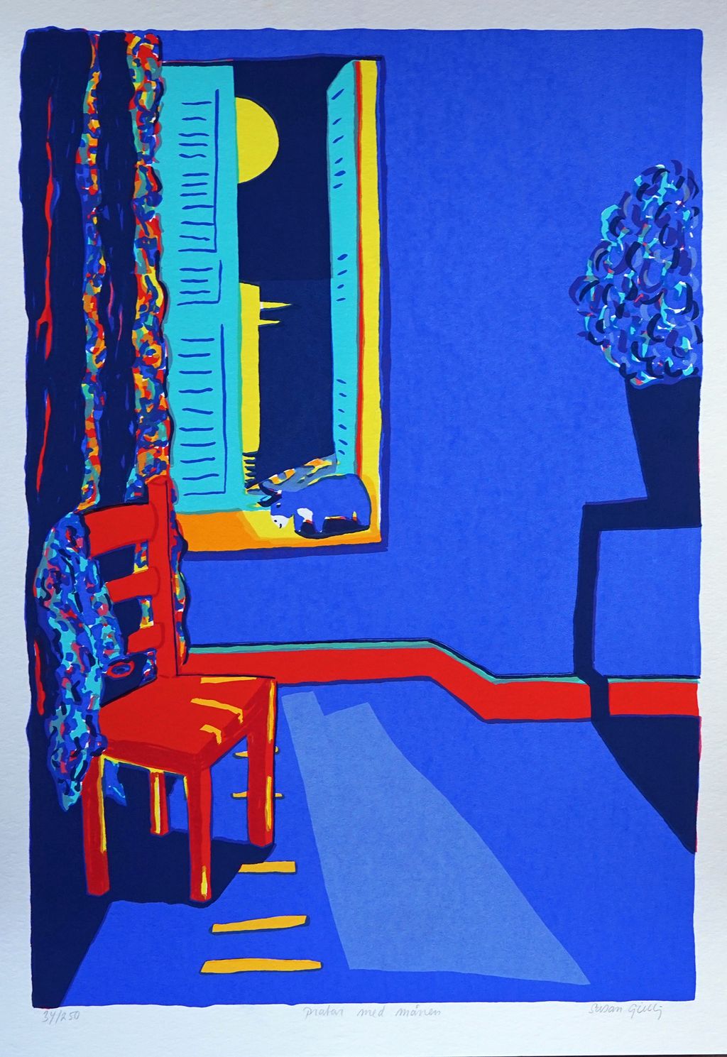 '35. Prata med månen', ett konstverk av Susan Gillhög