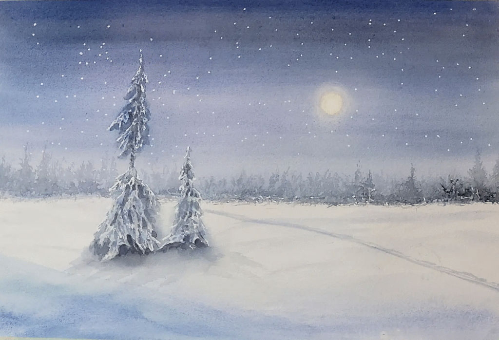 'Vintermotiv', ett konstverk av Lena Bovin Adolfsson