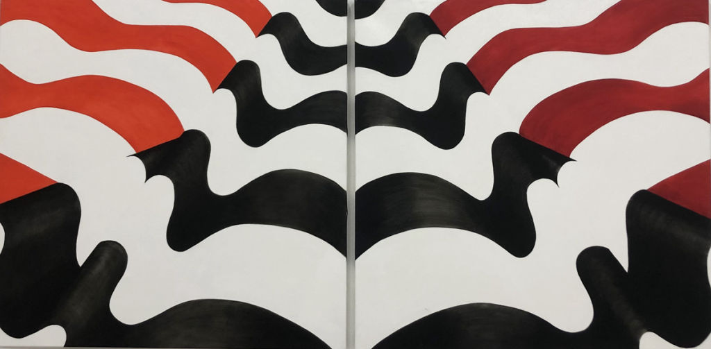 'Red, white and black', 2021, ett konstverk av Andréa Hösel