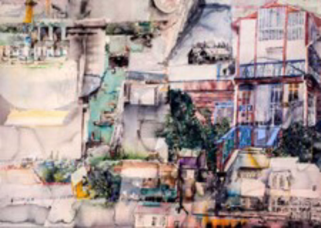 'Hus', ett konstverk av Albin Liljestrand