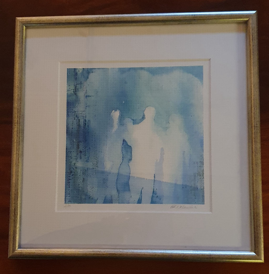 'Människor - Blå', ett konstverk av Anna-Karin Welander