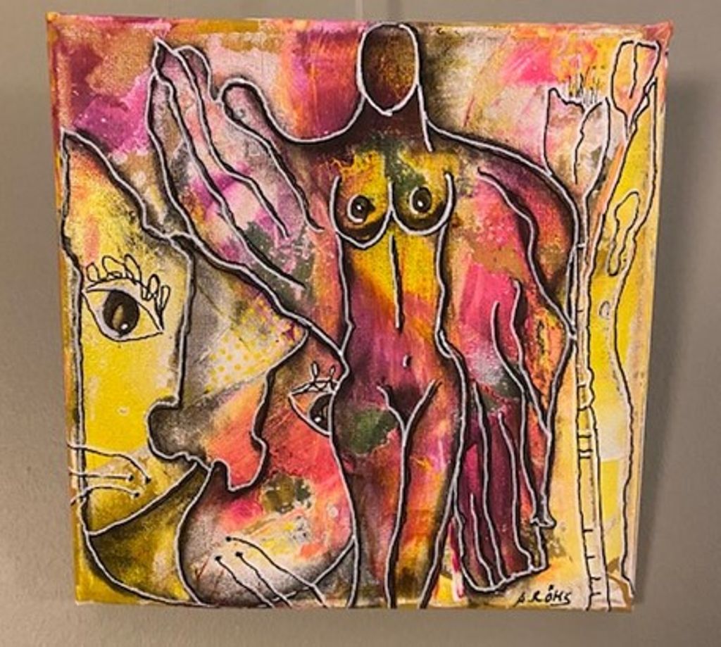 'Naken kvinna', 2020, ett konstverk av Annica Röhs