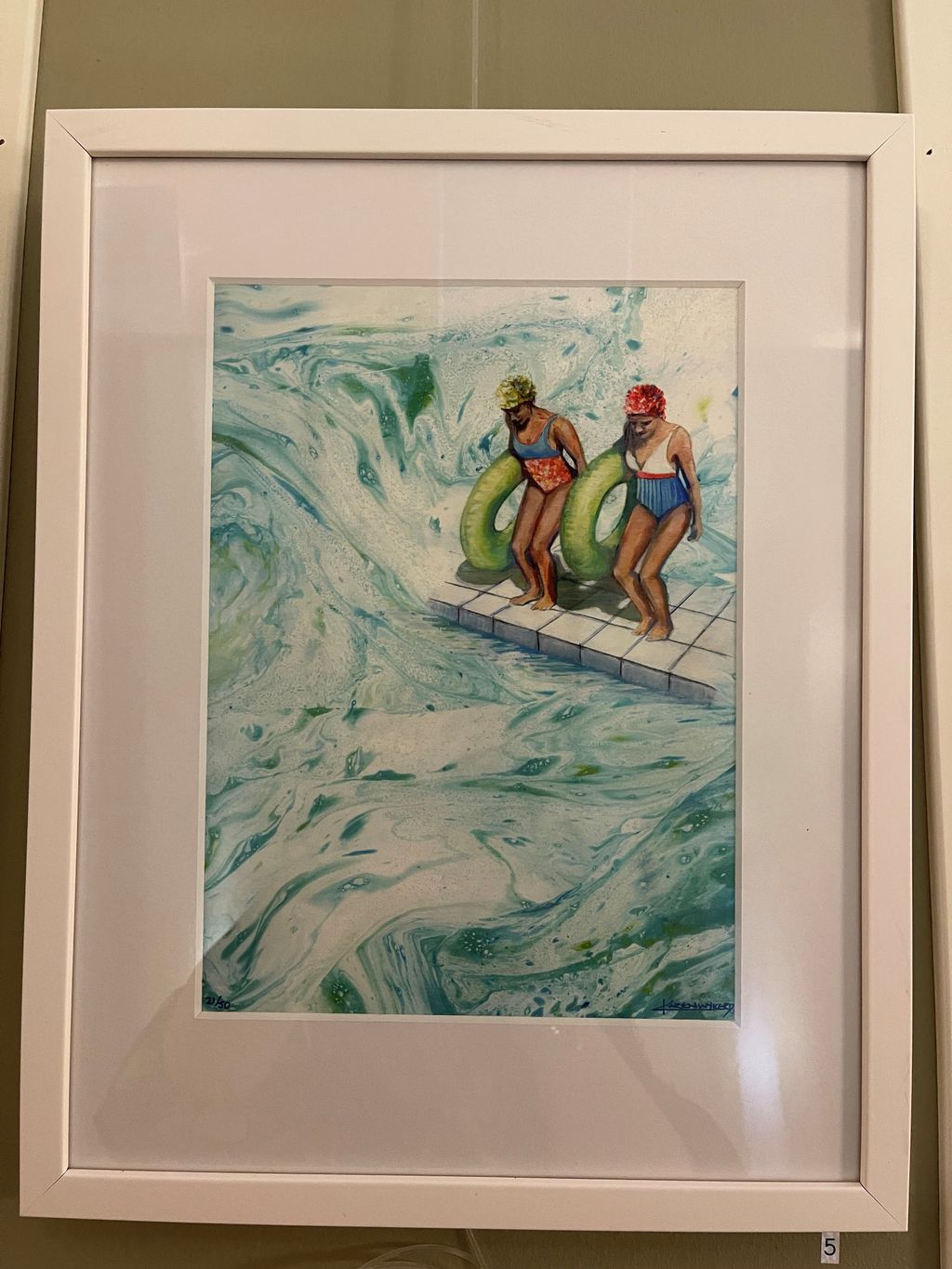 'Damer som badar', ett konstverk av Karen Wykerd