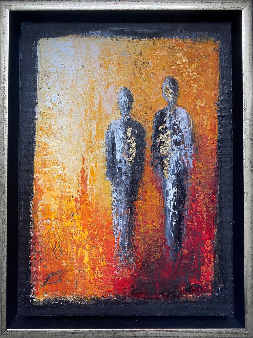 '"Vi två" - olja med kniv - Vald som vinst nr 1', ett konstverk av Gun Eld Sandström