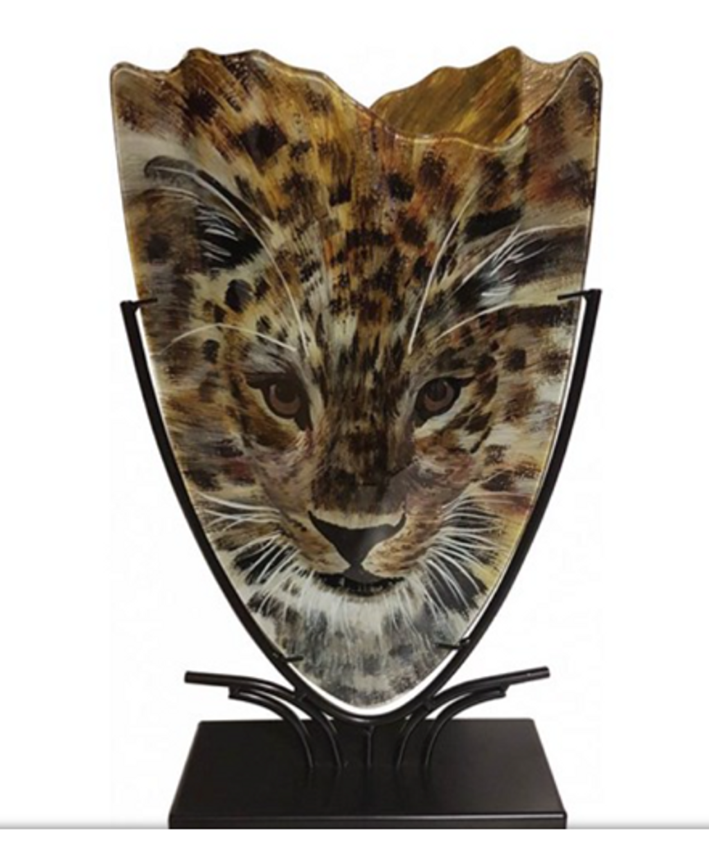 'Glasvas Leopard', ett konstverk av Benjamin Art Glass