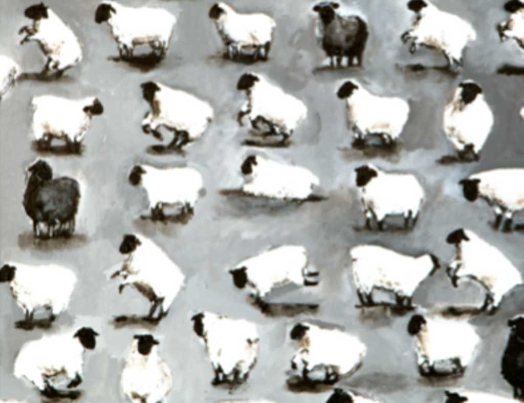 'Får II', ett konstverk av Matilda Lehvonen