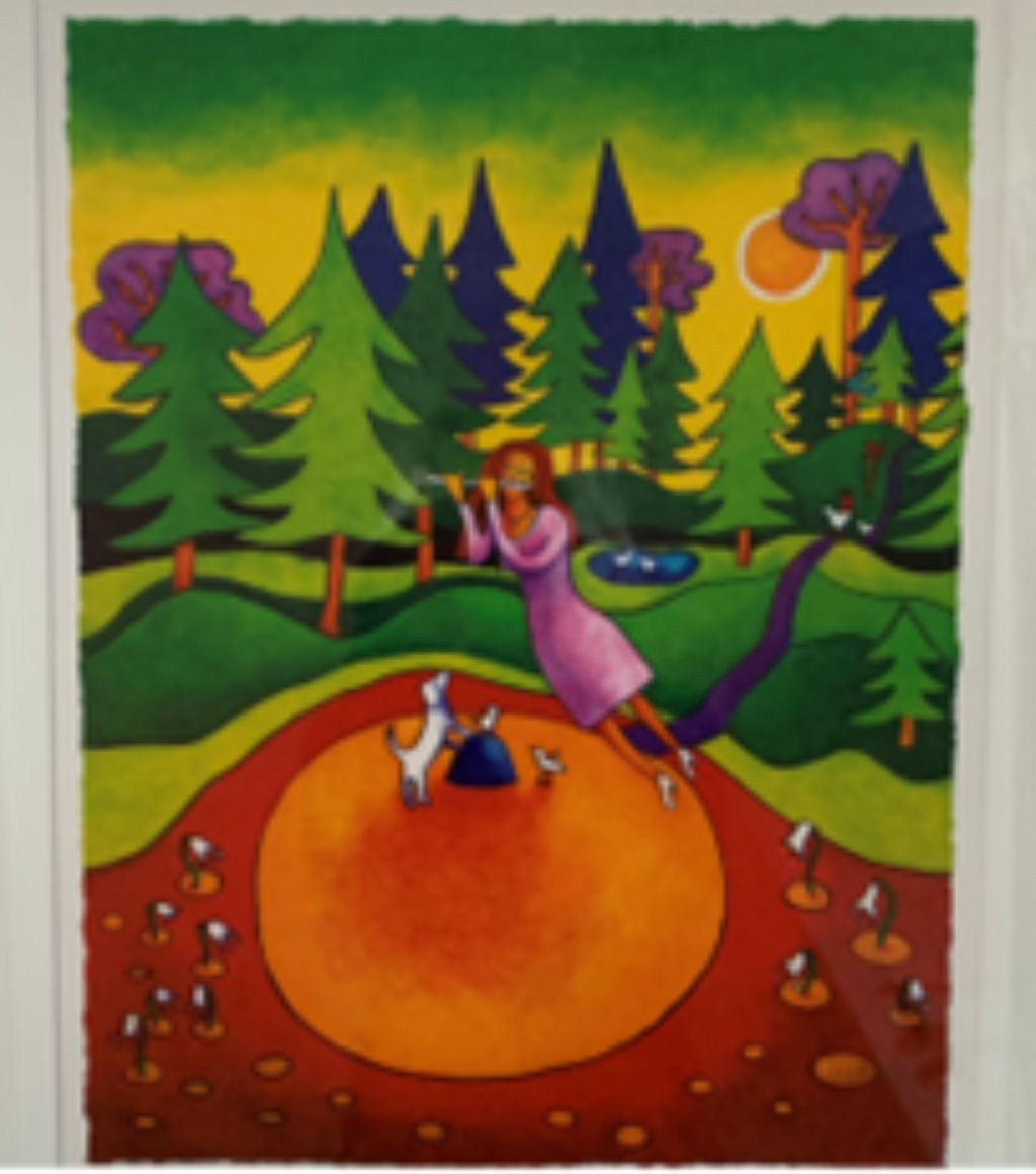 '20. Flicka med flöjt', ett konstverk av Ingrid Roth