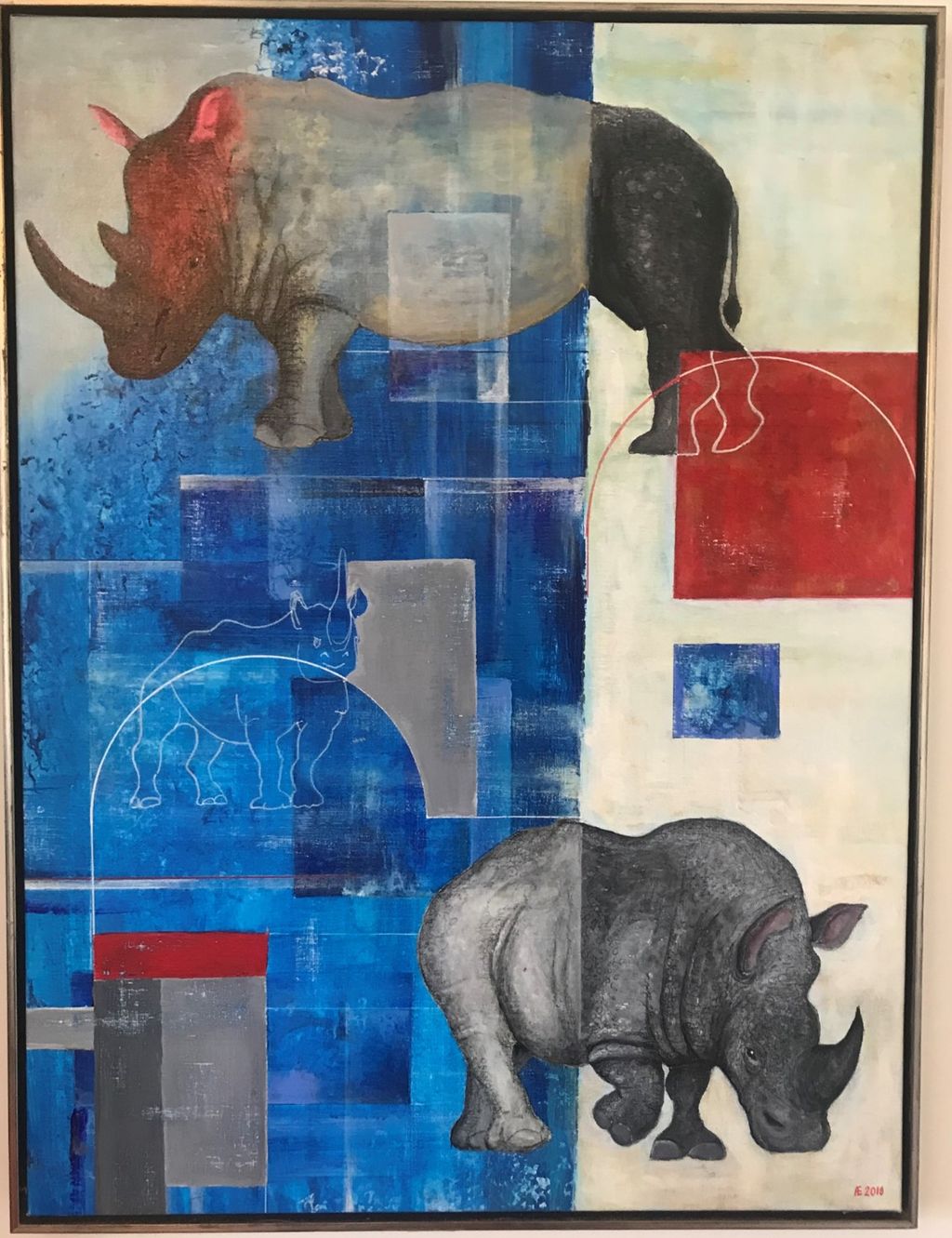 'Noshörningar I', 2018, ett konstverk av Anders Ekman