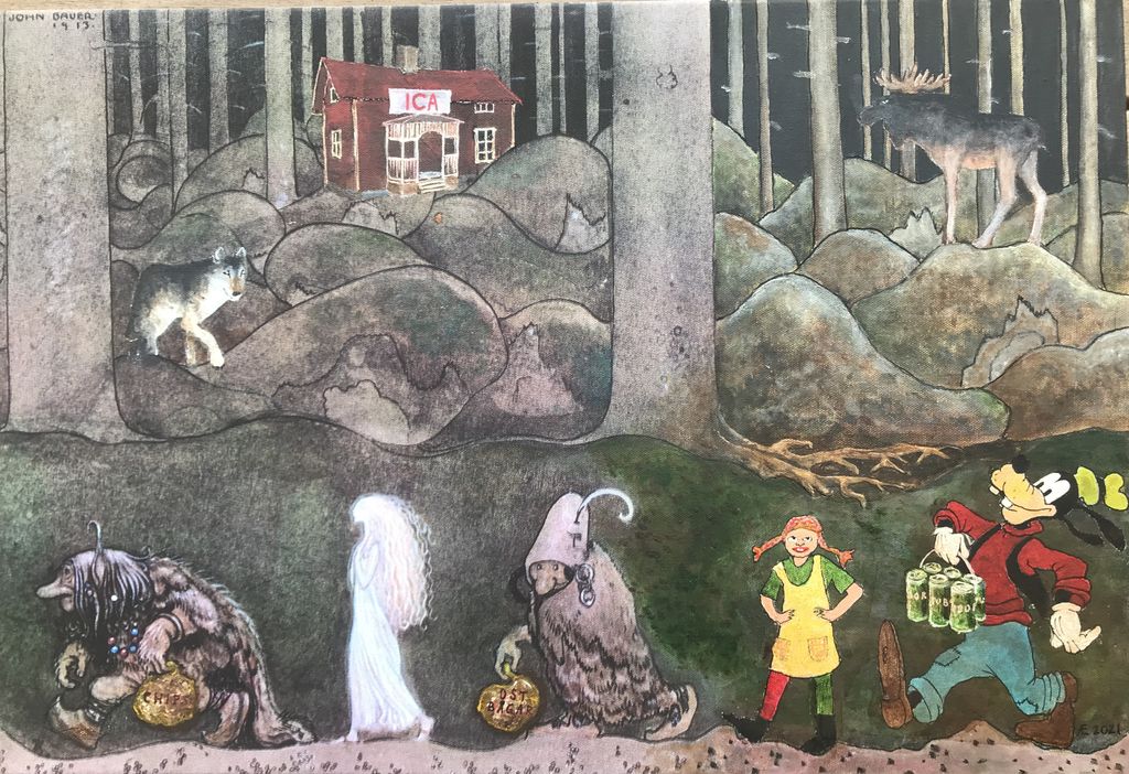 'Fredagsmys i folkhemmet', 2021, ett konstverk av Anders Ekman