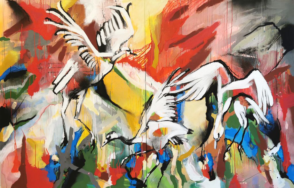 'Fly Away!', 2020, ett konstverk av Camilla Boström