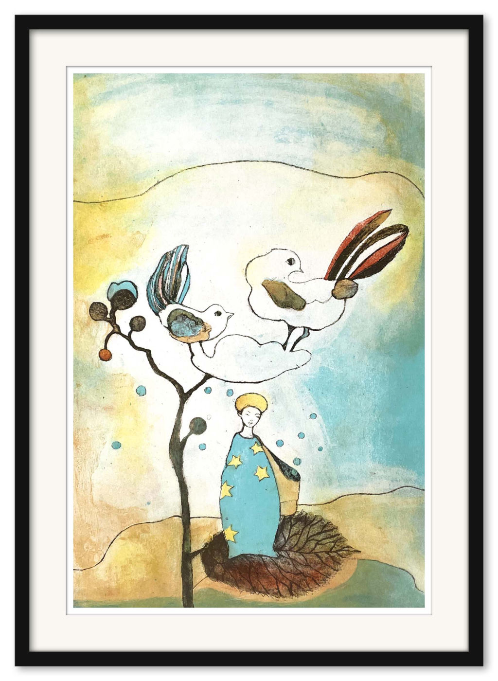 'Litografi "Drömpojken"', ett konstverk av Chatarina Edlund