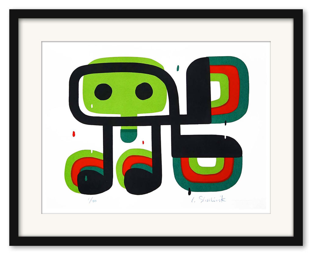 'Serigrafi "Techno Bird"', ett konstverk av Lasse Skarbövik