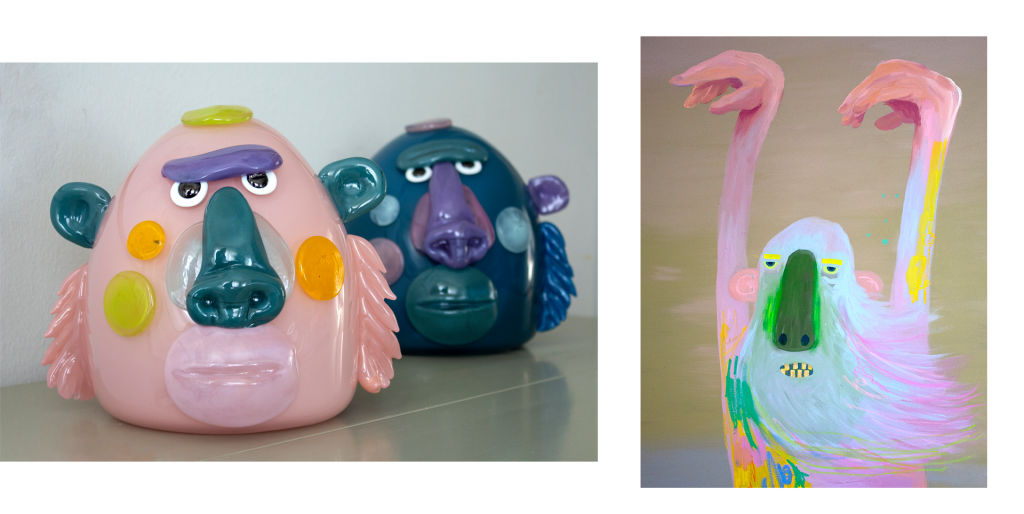 'Glasswork and paintings', 2023, ett konstverk av Maria Sandström