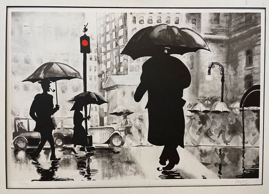 'Paraply svartvit', ett konstverk av David Öqvist