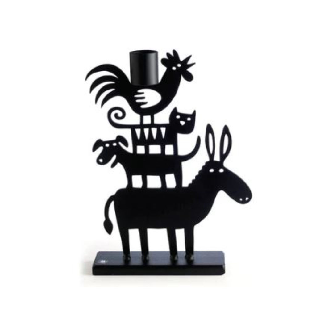 'Åsnepyramid-ljusstake', ett konstverk av Bengt & Lotta 