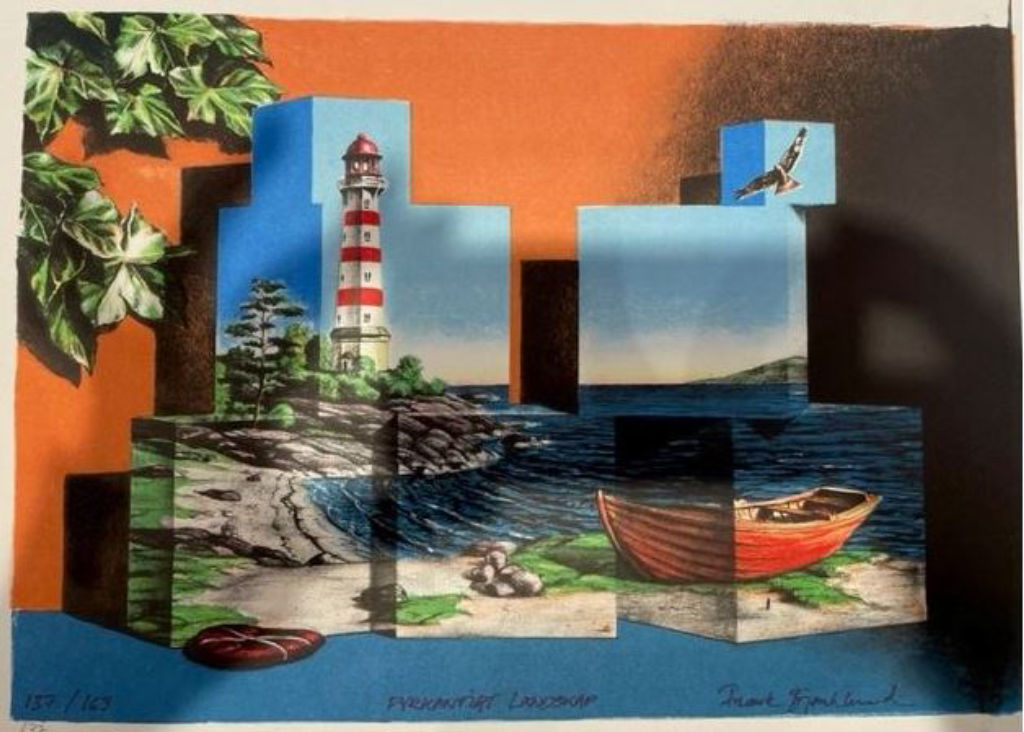 'Fyrkantigt landskap', ett konstverk av Frank Björklund