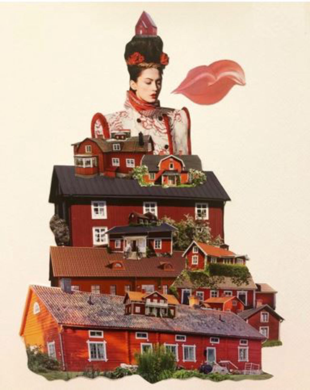 'Röd stuga', ett konstverk av Nina Ohlin