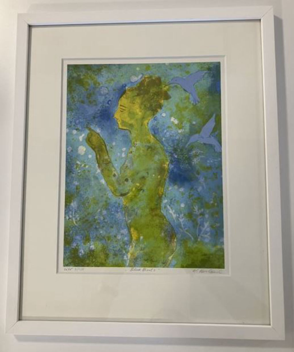 'Kvinna i grönt', ett konstverk av Kikki Hovland