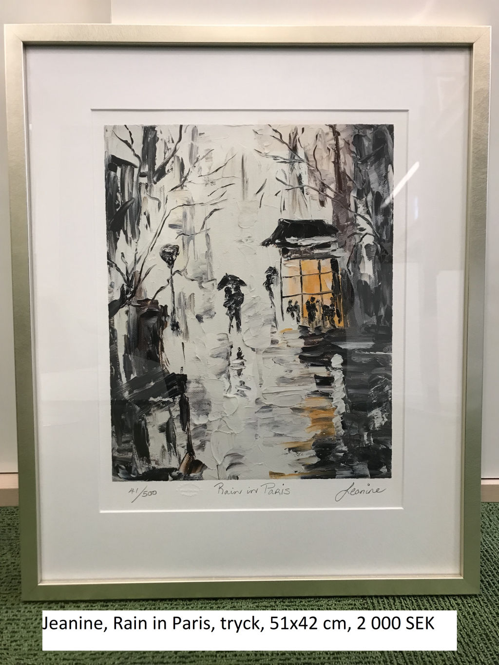 'Rain in Paris', ett konstverk av Jeanine