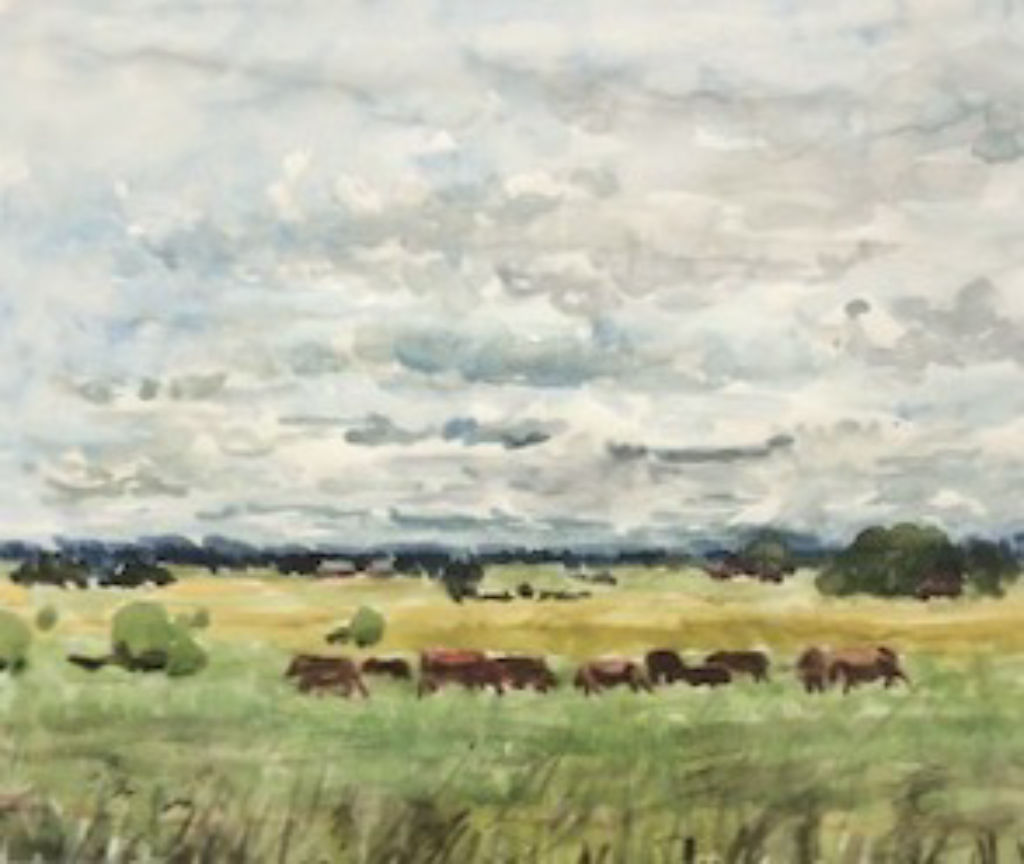'Sommaräng med kor', ett konstverk av Vivan Sylvia Zethraeus
