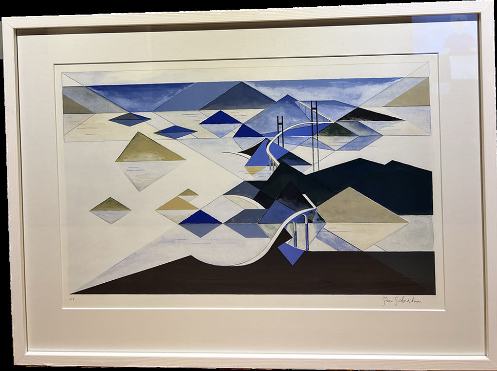 '6. Blå trianglar', ett konstverk av Göran Gidenstam