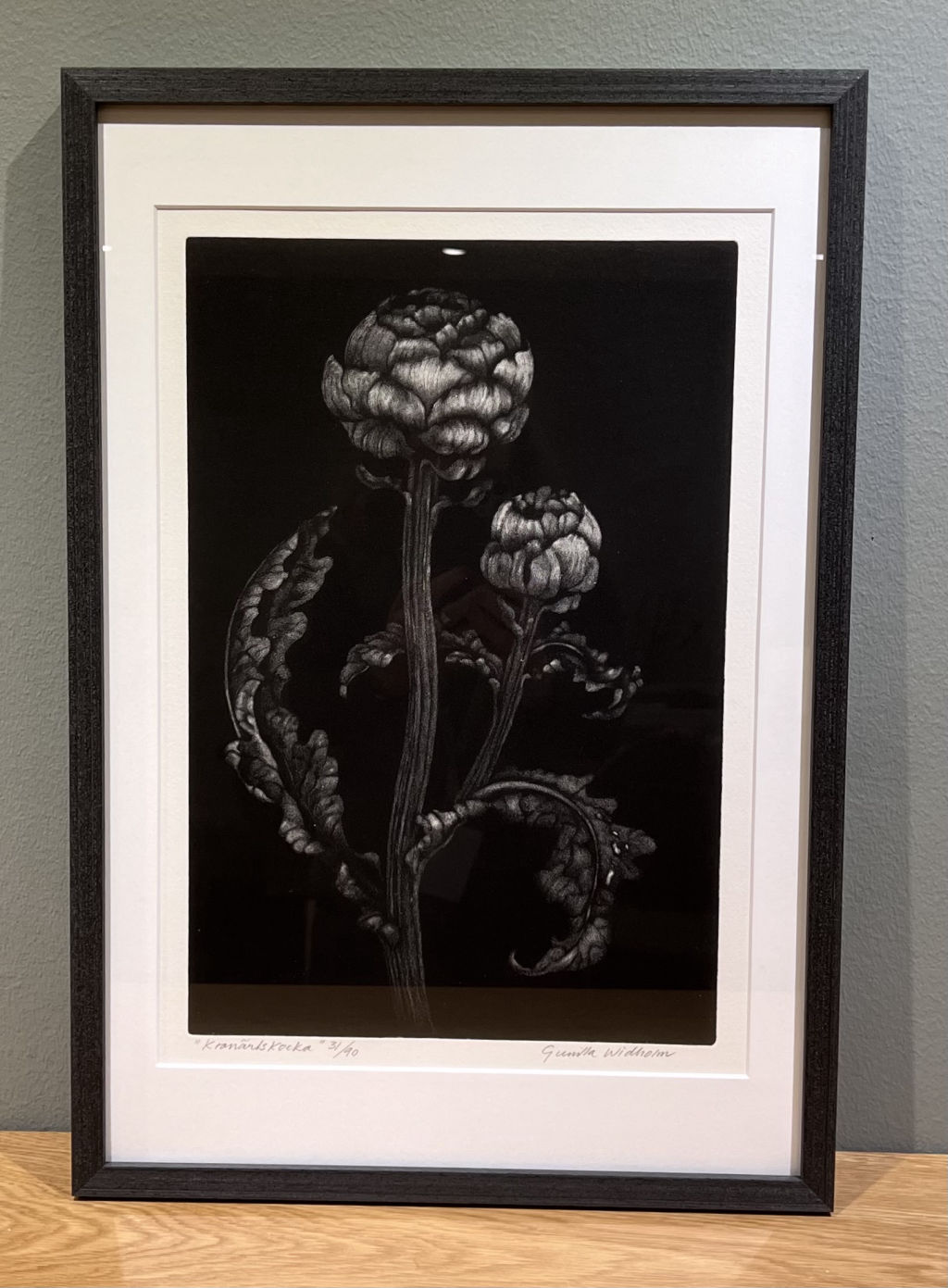 '14. Kronärtskocka', ett konstverk av Gunilla Widholm