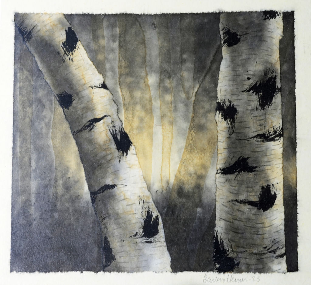 'Björkar (20)', ett konstverk av Barbro Hemer